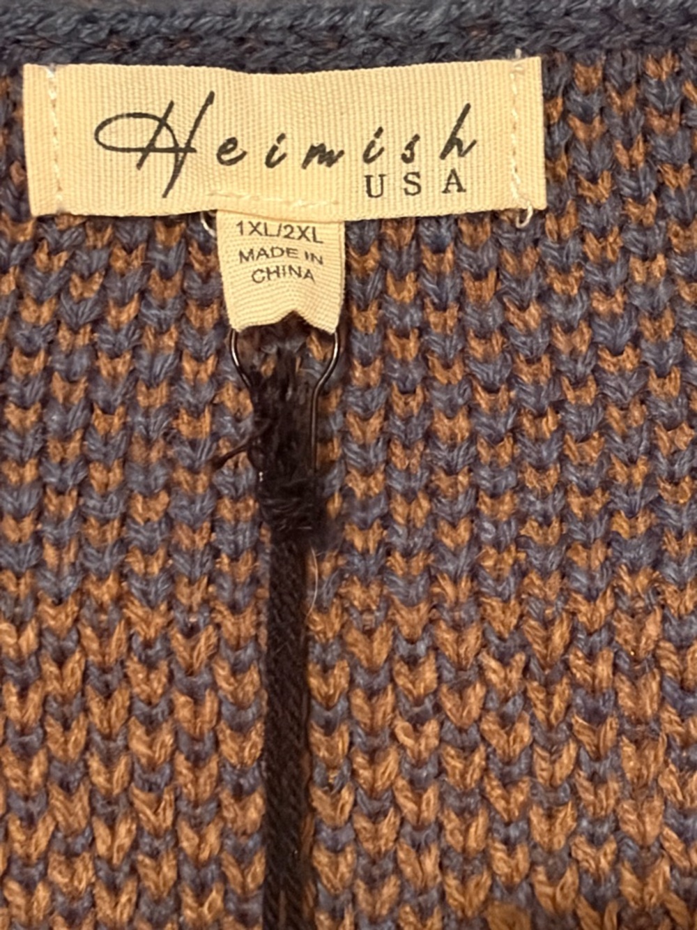 HEIMISH USA Blue Red Brown Patterned Open-Front Cardigan - Picture 3 of 4